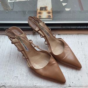Manolo Blahnik Nude Tan Heels